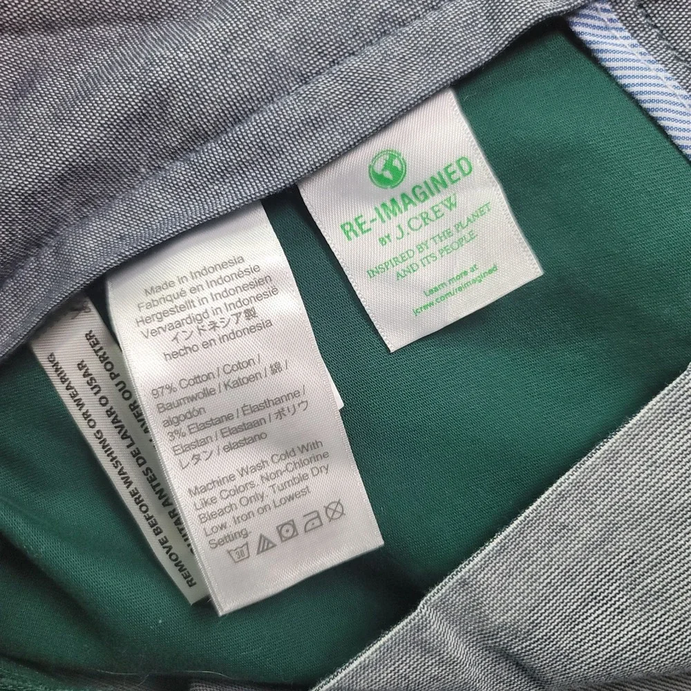 J. Crew 484 Chino Pants Mens 32x31 Emerald Green Slim Fit Stretch Trousers
